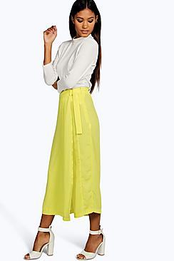 Boohoo Boutique Jayne Drape Front Culottes