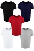 Boohoo 5 Pack Slim Fit T-shirts With Rolled Sleeve