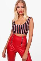 Boohoo Pheobe Stripe Scoop Super Crop