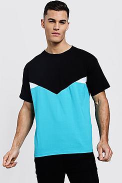 Boohoo Chevron Spliced T-shirt