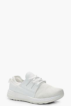 Boohoo Esme Mesh Lace Up Sports Trainer