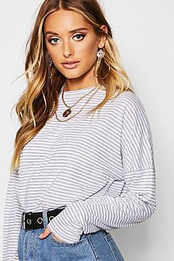 Boohoo Stripe Cotton Long Sleeve Shirt