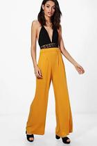 Boohoo Jersey Wide Leg Floor Sweeping Pants