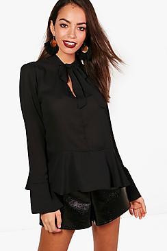 Boohoo Imogen Pussy Bow Blouse