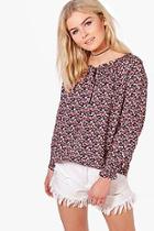 Boohoo Zoe Printed Blouse