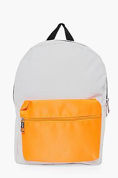 Boohoo Nylon Backpack With Contrast Pocket