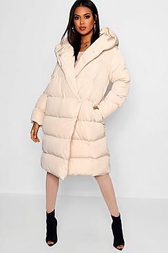 Boohoo Wrap Duvet Coat
