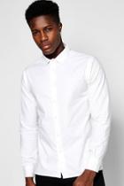 Boohoo White Long Sleeve Oxford Shirt White