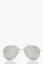 Boohoo Faith Plastic Brow Bar Aviator White