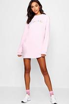 Boohoo Lizzie Lover Rainbow Sweat Dress
