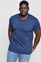 Boohoo Big And Tall Crew Neck T-shirt With Fine Stripe