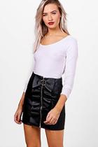 Boohoo Holly Round Neck Long Sleeve Top