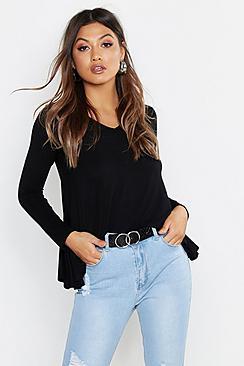 Boohoo V Neck Basic Swing Top