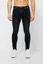 Boohoo Spray On Skinny Jeans In Washed Black