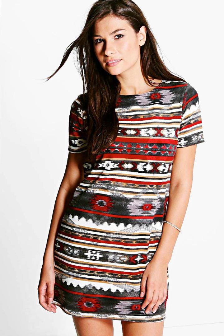 Boohoo Alicia Shift Dress Grey