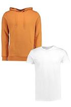 Boohoo 2 Pack Over The Head Hoodie And Longline T Shirt