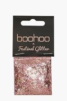 Boohoo Festival Glitter Bag - Rose Gold