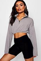 Boohoo Jasmin Concealed Zip Elastic Hem Sweater