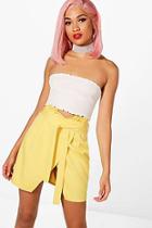 Boohoo Woven Paperbag & Wrap Mini Skirt