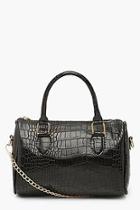 Boohoo Croc Mini Cross Body Bowler Bag