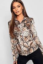 Boohoo Knot Front Shirt
