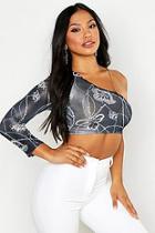 Boohoo Asymmetric Removable Chain Strap Crop Top