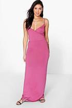 Boohoo Caggie Wrap Front Strappy Maxi Dress