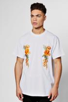 Boohoo Bright Floral Embroidered T-shirt White