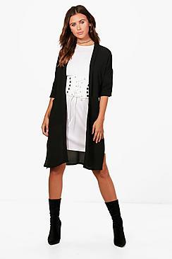 Boohoo Petite Amelia Chiffon Split Side Duster Jacket