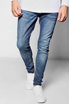 Boohoo Mid Blue Super Skinny Fit Denim Jeans