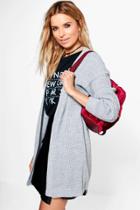 Boohoo Amelia Edge To Edge Waffle Cardigan Grey