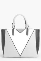 Boohoo Lola Colour Block Structured Day Bag Grey