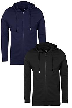 Boohoo 2 Pack Muscle Fit Zip Through Hoodies
