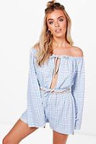 Boohoo Kelly Gingham Crop & Short Co-ord Set