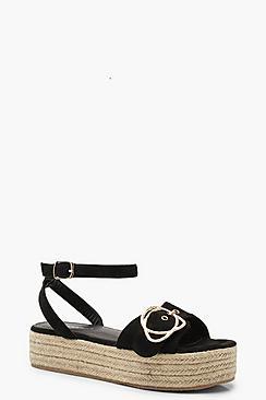 Boohoo Buckle Trim 2 Part Flatforms