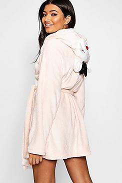 Boohoo Reindeer Hood Dressing Gown