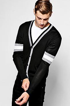 Boohoo Black Fine Gauge Button Through Knitted Cardigan