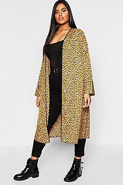 Boohoo Plus Leopard Kimono