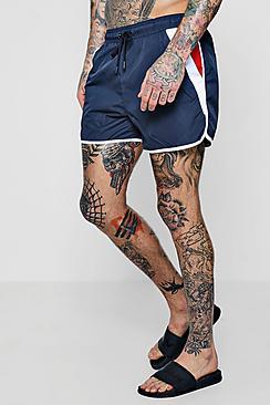 Boohoo Red And White Stripe Runner Short