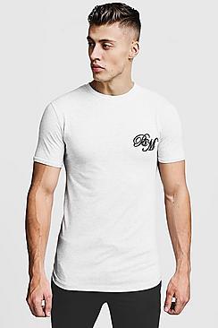 Boohoo Longline Muscle Fit Bm Curved Hem Tee