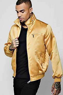 Boohoo Sateen Zip Detail Harrington Jacket