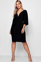 Boohoo Plus Katy Slinky Belt Front Midi Dress