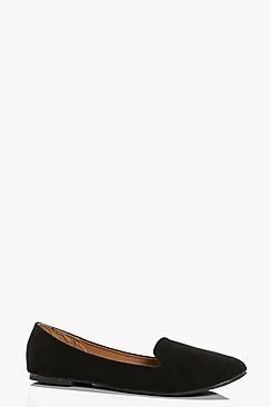 Boohoo Keira Suedette Tab Top Slipper Flat