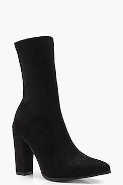 Boohoo Ella Block Heel Pointed Shoeboot