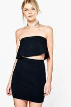 Boohoo Tara Bandeau Crop & Mini Skirt Co-ord