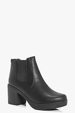 Boohoo Lydia Chunky Sole Chelsea Boot