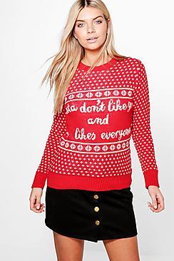 Boohoo Darcy Santa Don't Like You Christmas Jumper