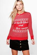Boohoo Darcy Santa Don't Like You Christmas Jumper