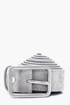 Boohoo Grey Faux Leather Textured Belt
