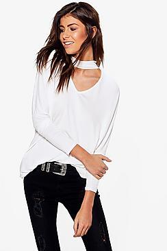 Boohoo Teresa Oversized Choker Neck Tunic